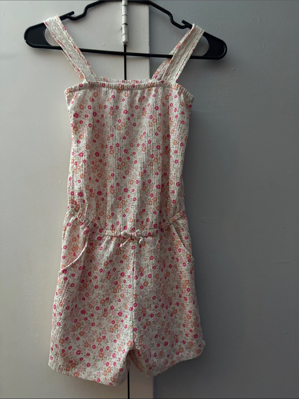 Girls Floral Pink & Cream One-Piece Romper